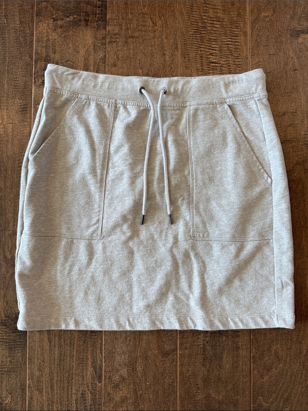 J. Crew Factory Light Gray Drawstring Knit Mini Skirt XS